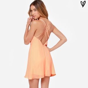 Lulus orange open back dress